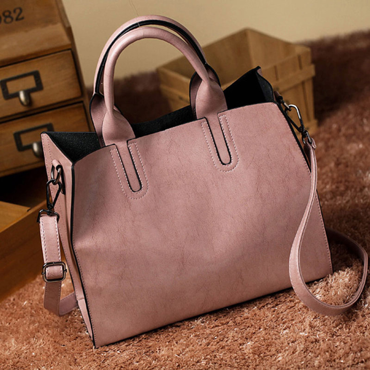 Leather Bags Handbags Women Famous Brands Big Casual Women Bags Trunk Tote Spanish Brand Shoulder Bag 31305.1544174916